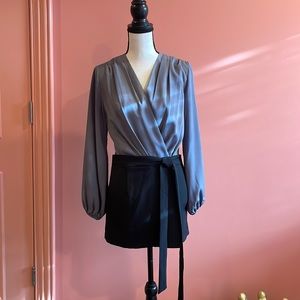 Gray and Black skort romper